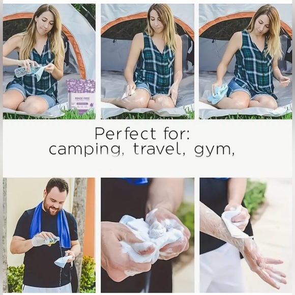 Rinse Free Hand Wash Towels Great For Camping Travel Gym Just Add Water - Picture 6 of 9